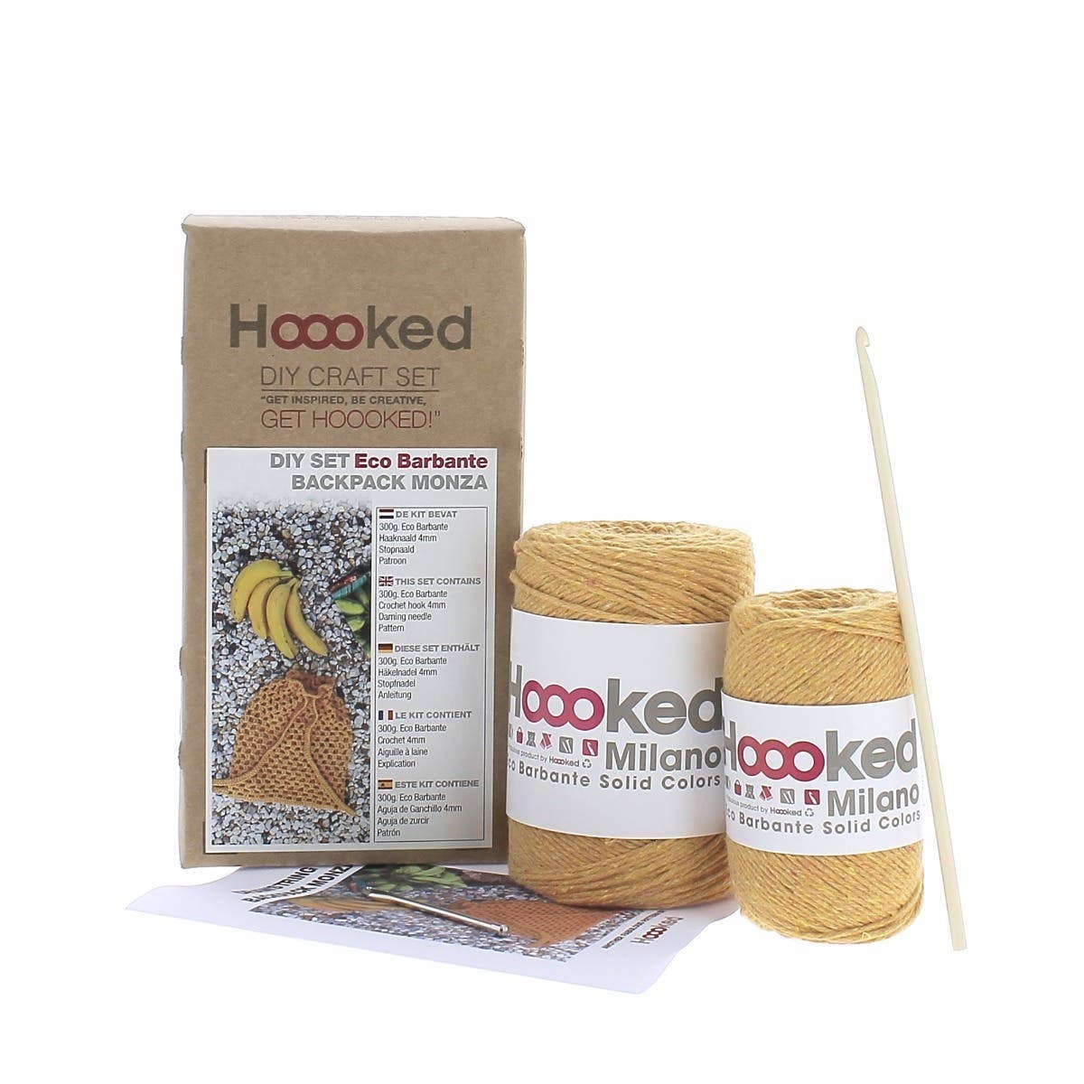 Drawstring Backpack Crochet Kit - Monza Yellow