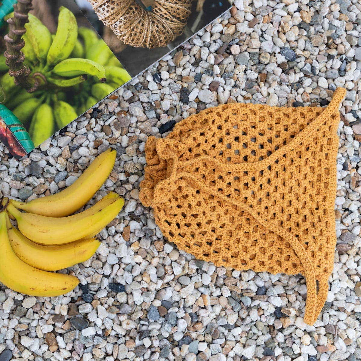Drawstring Backpack Crochet Kit - Monza Yellow