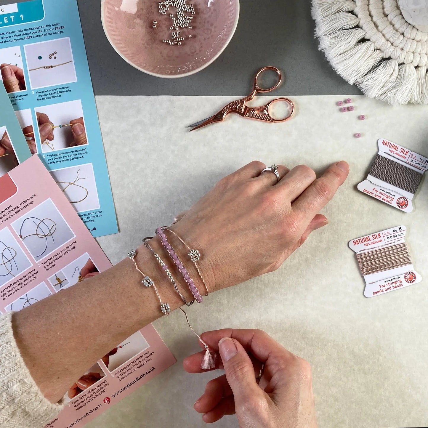 Silver Beaded Bracelets Kit