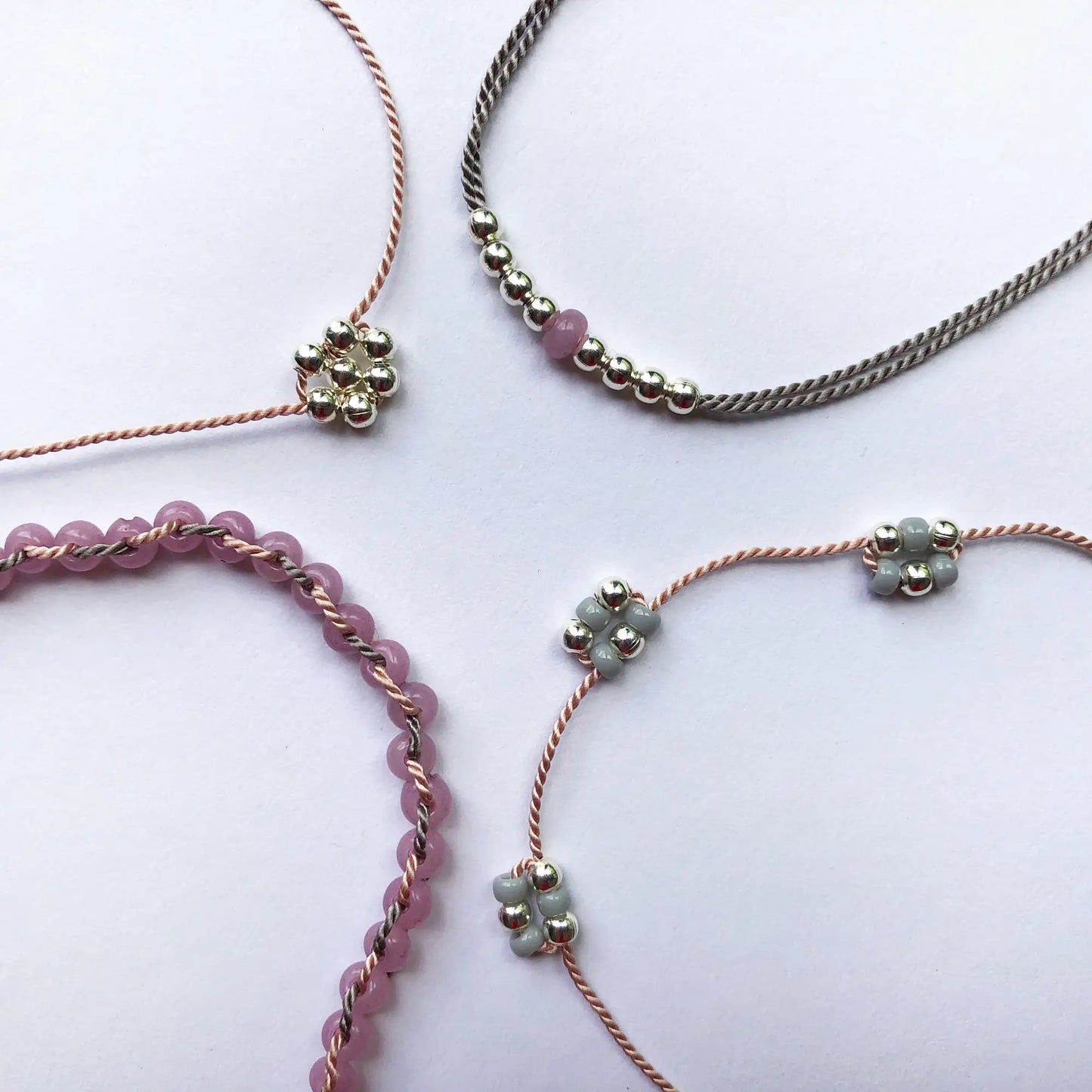 Silver Beaded Bracelets Kit