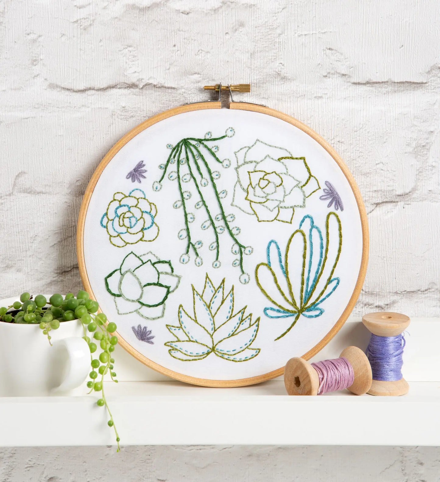 Succulents Embroidery Kit