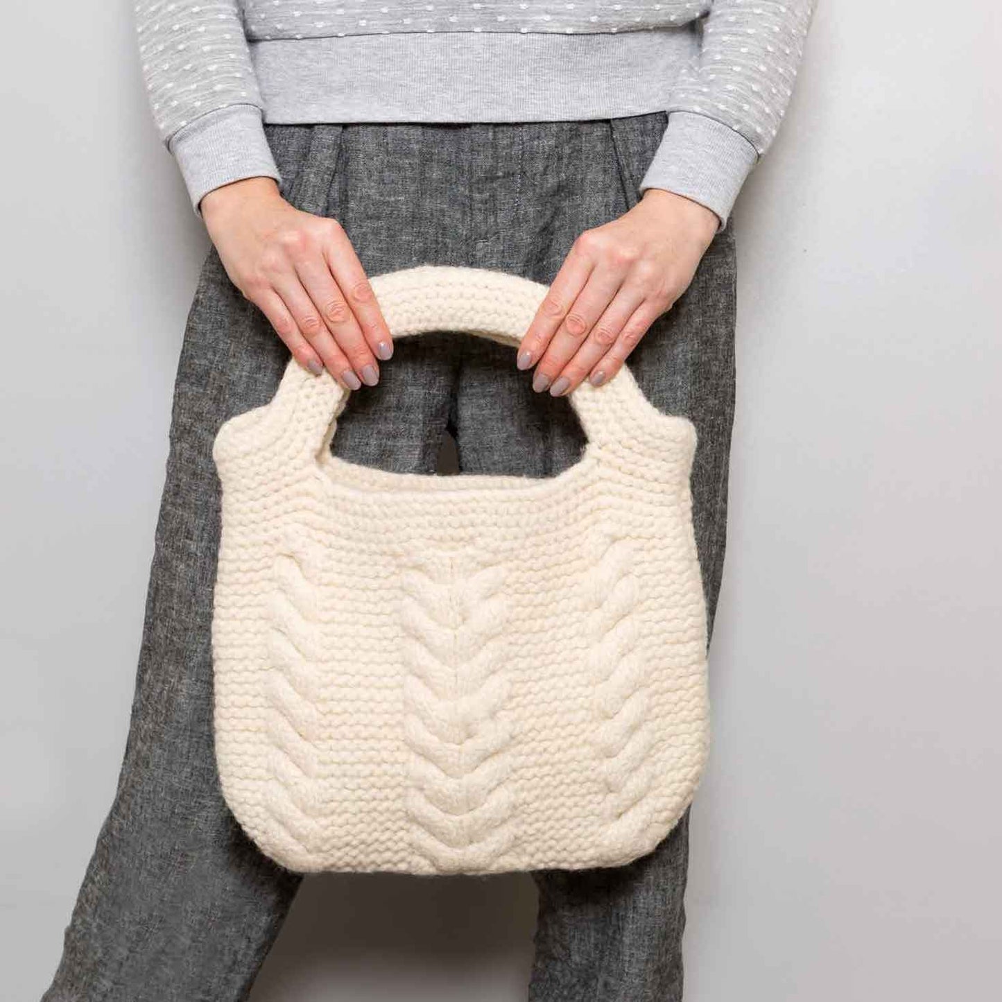 Merino Wool Cable Bag Knitting Kit