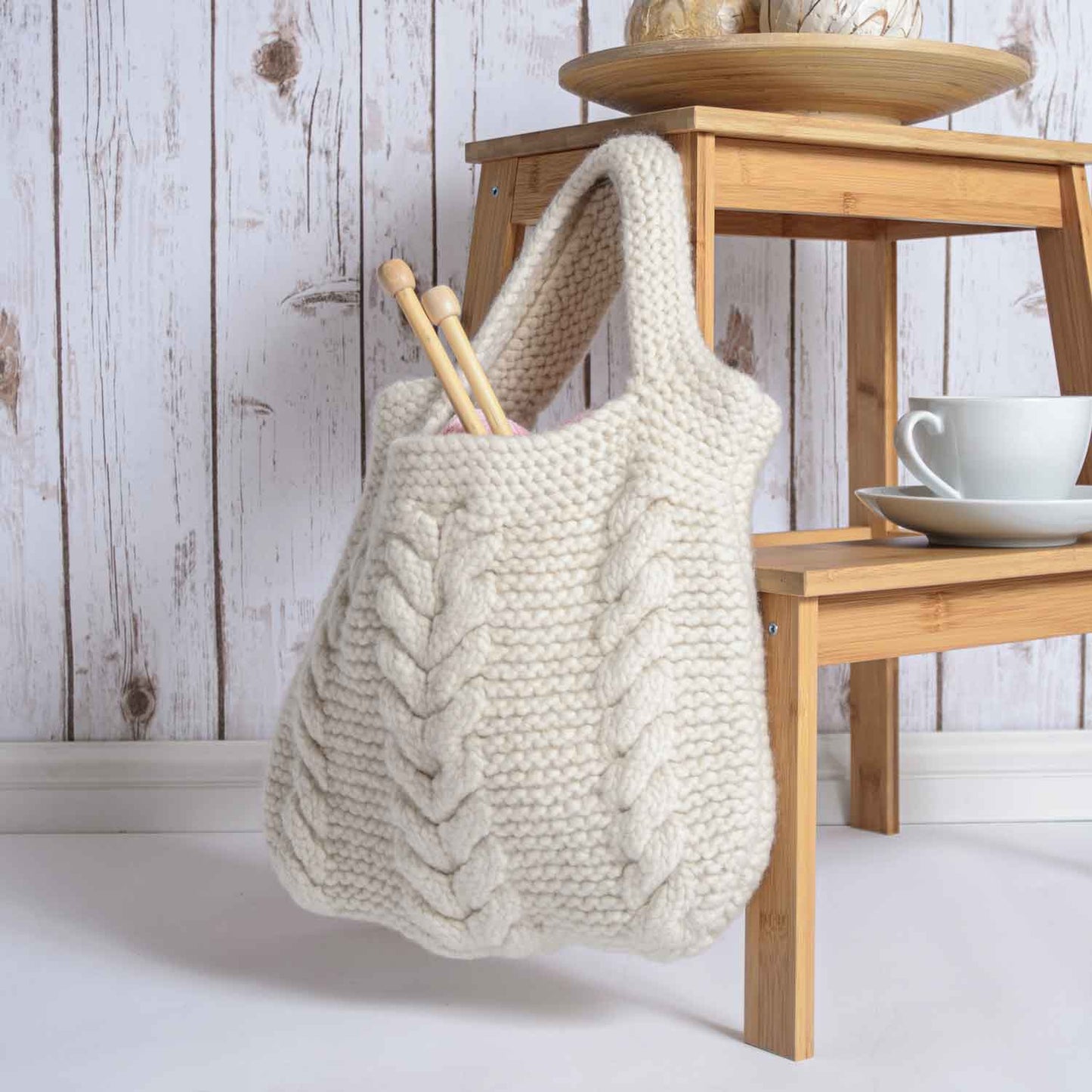 Merino Wool Cable Bag Knitting Kit