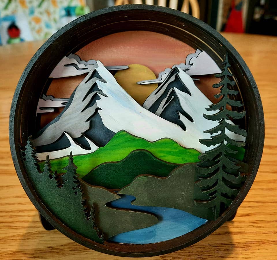 Adventure Awaits Shadow Box - Wooden paint by layer kit