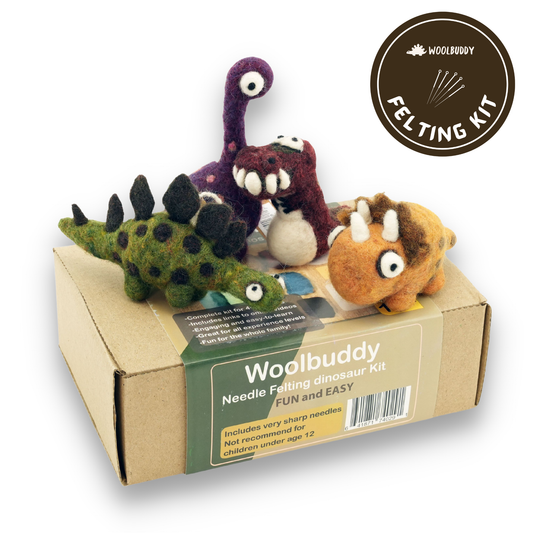 Dinosaur needle felting  Kit - 4 Dino
