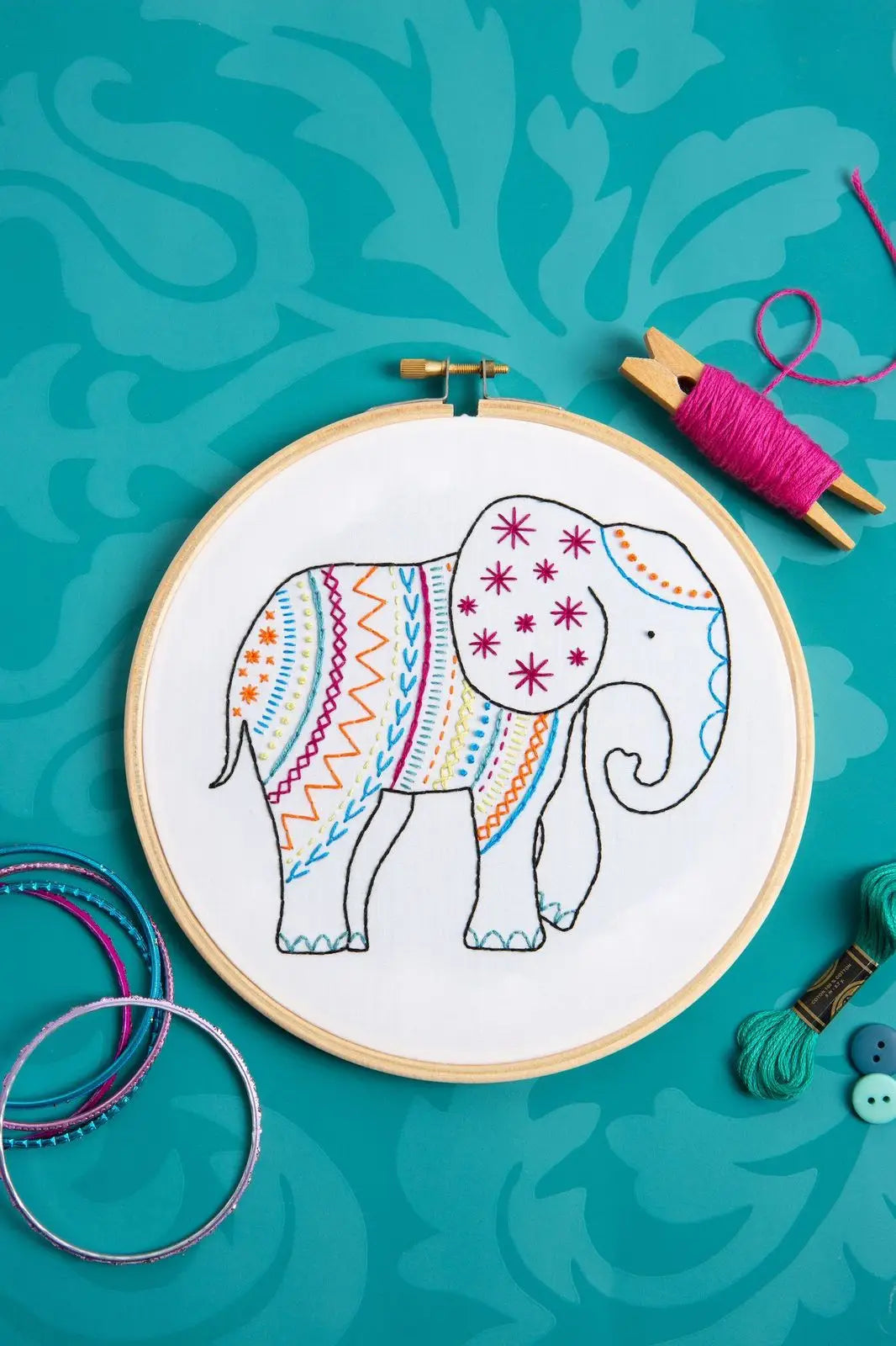 Elephant Embroidery Kit
