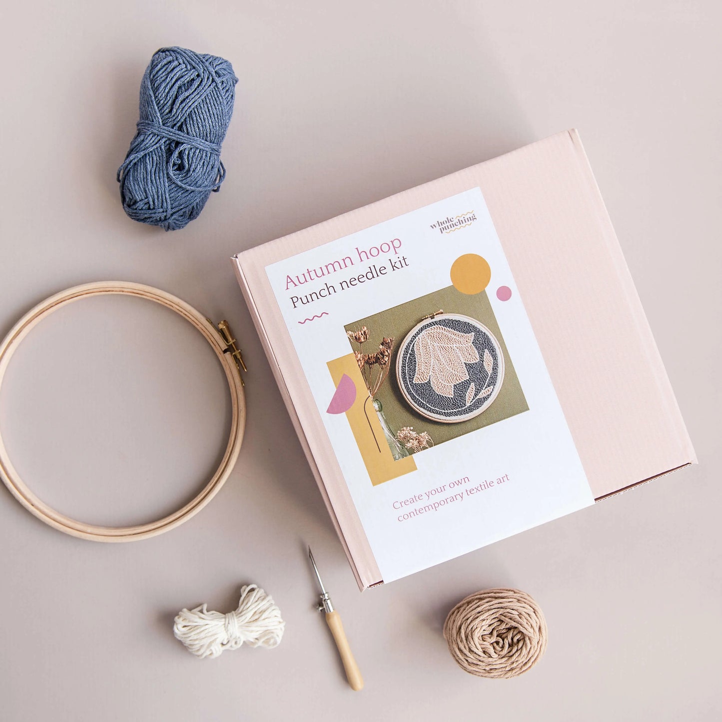 Autumn floral punch needle kit