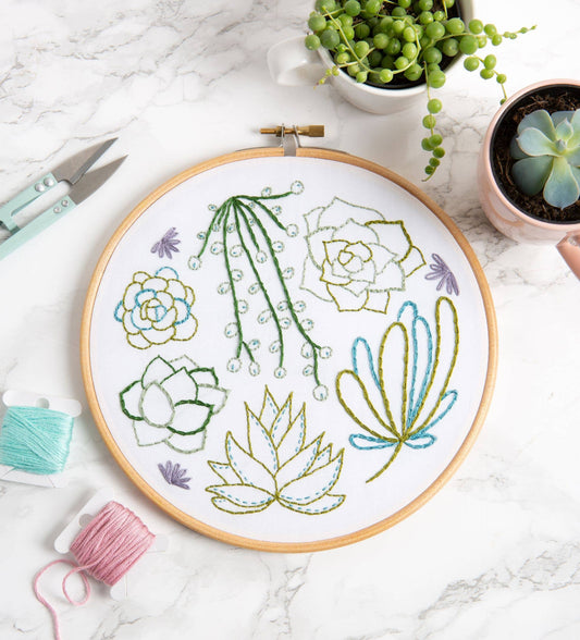 Succulents Embroidery Kit
