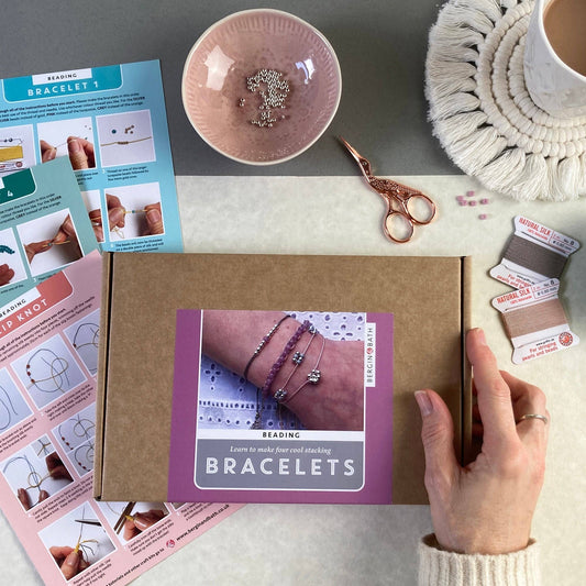 Silver Beaded Bracelets Kit